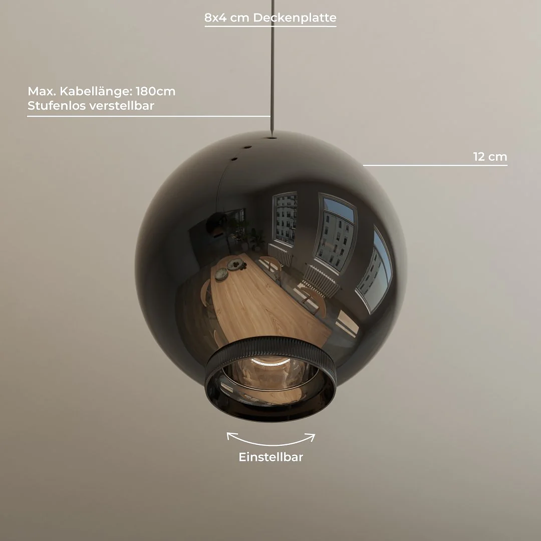 Eos Pendelleuchte Acrylglas Aluminium Schwarz 4