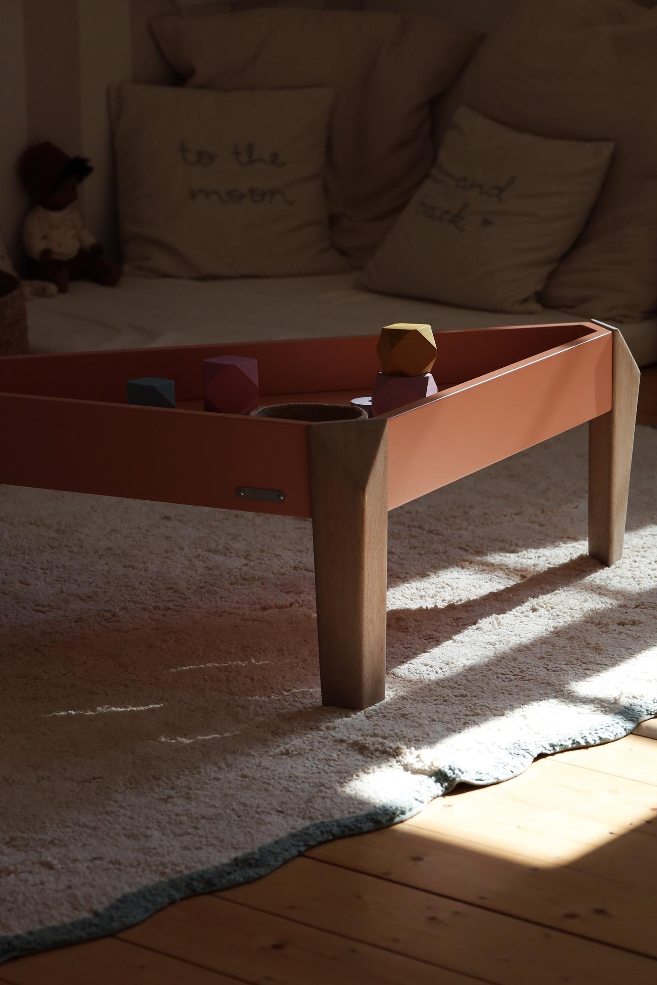 Brixx Beistelltisch Aluminium Teakholz Rosa 2