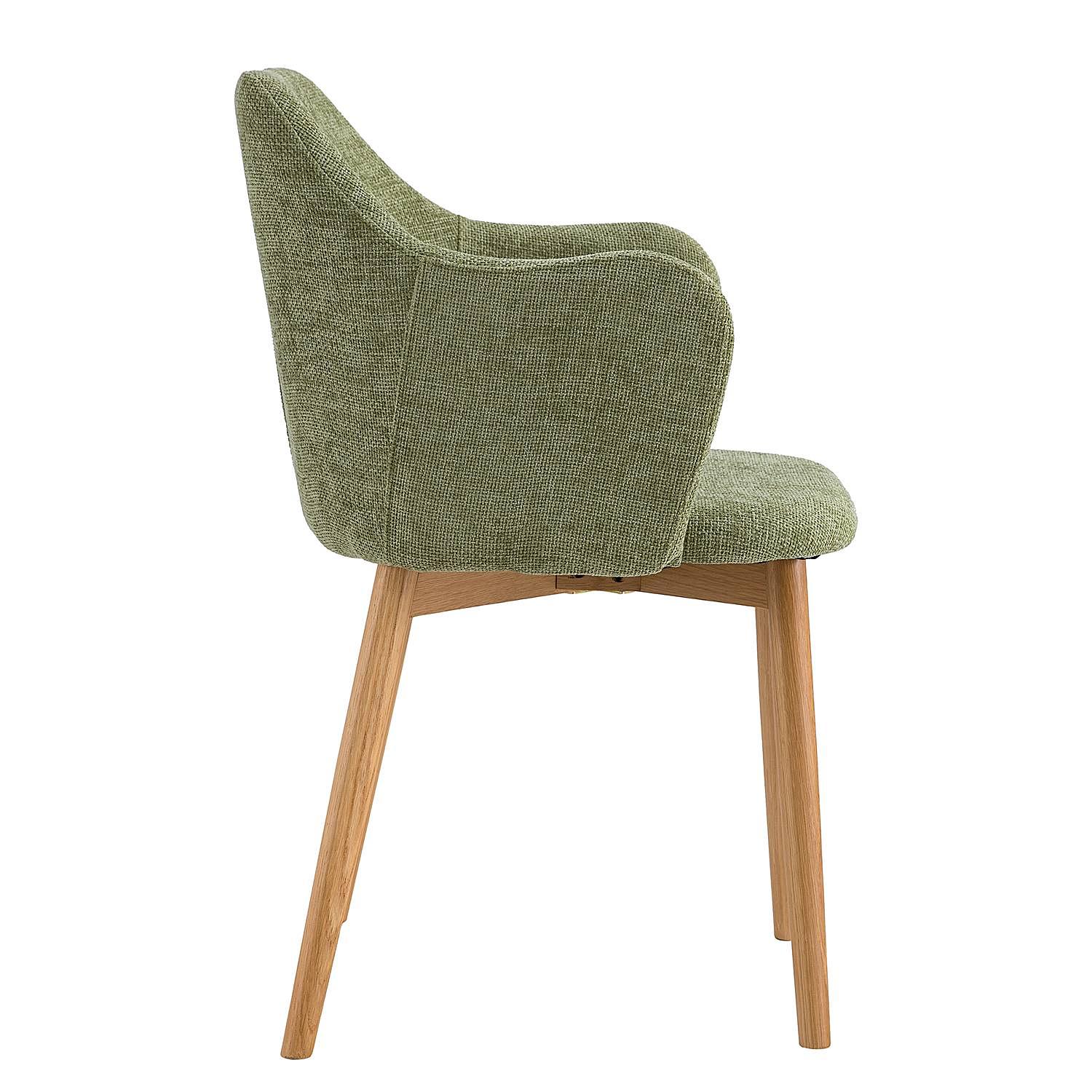 2x Armlehnenstuhl SKAUO Strukturstoff Cella Olivgrün 3