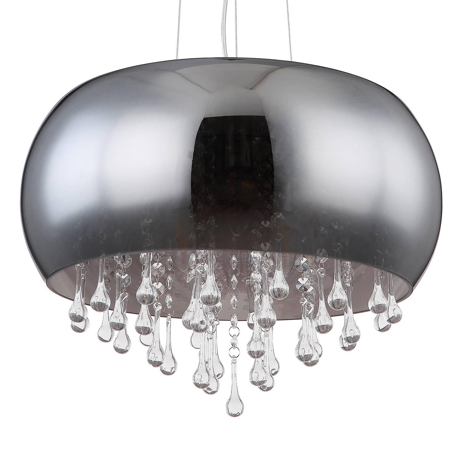 5-Flammig Pendelleuchte Kalla I Rauchglas Chrom 2