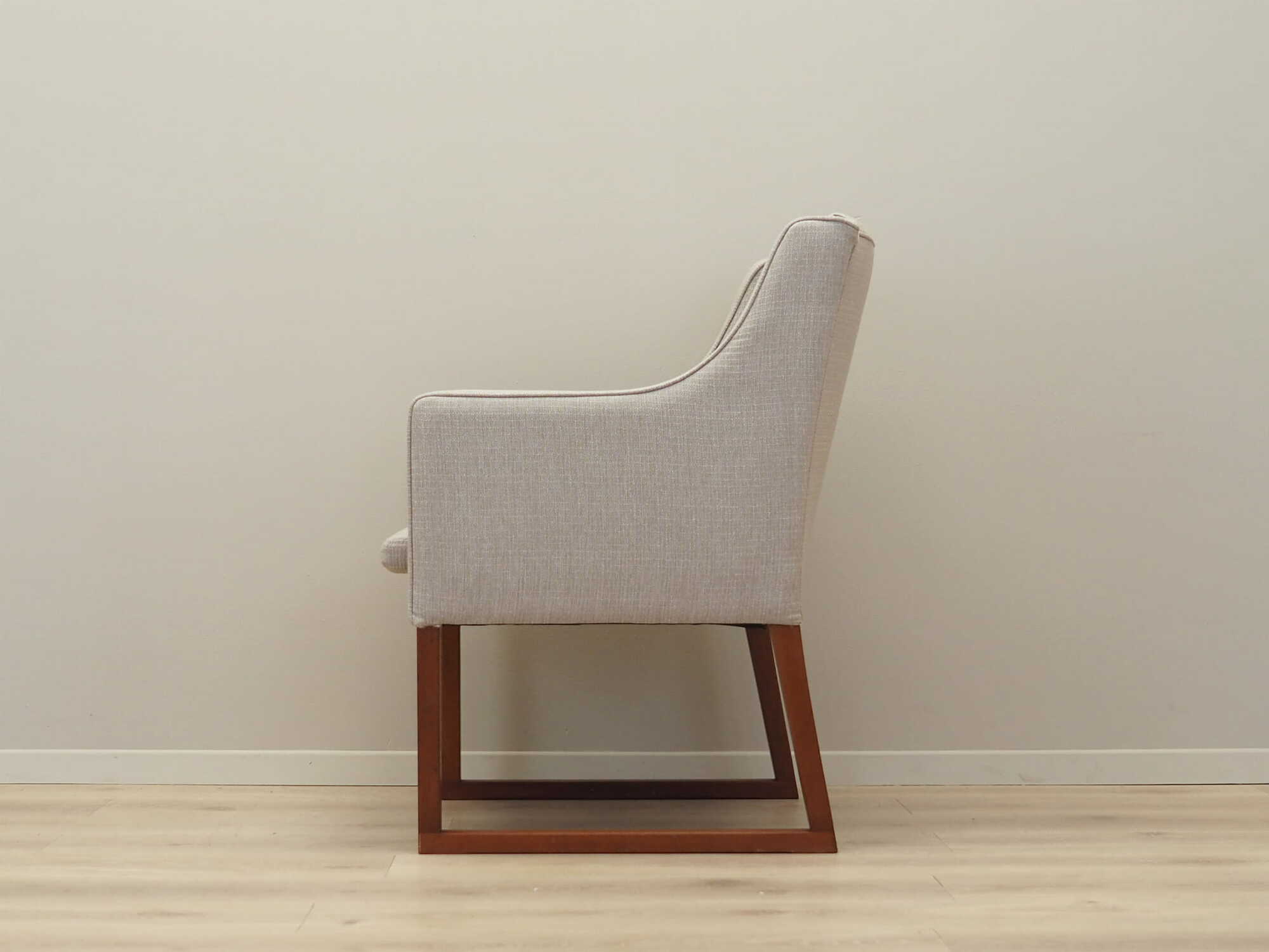 Vintage chair teak wood textile beige 1970s 4