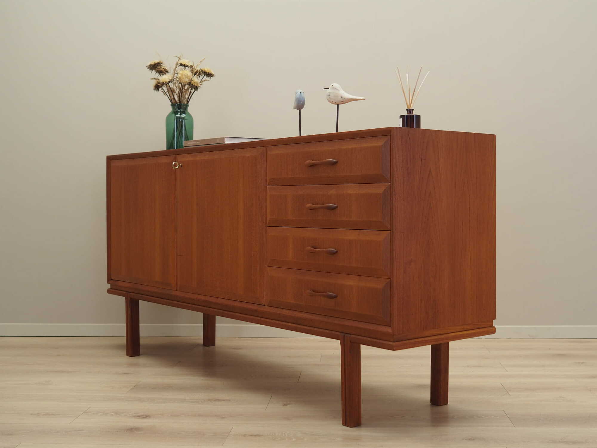 Vintage Sideboard Teakholz Braun 1960er Jahre 3