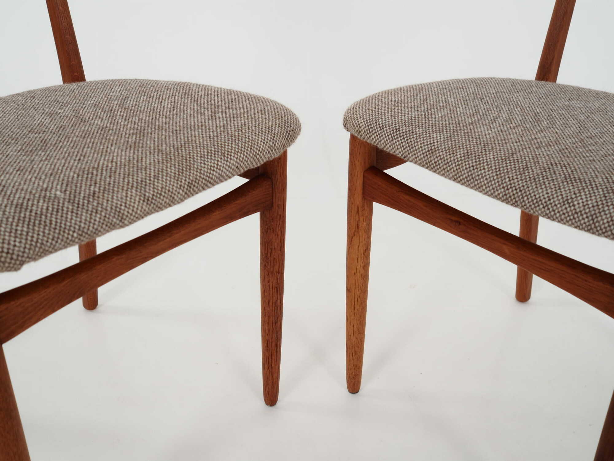 2x Vintage Stuhl Teakholz Textil Braun 1970er Jahre 7