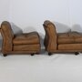 4x Vintage Mario Bellini Amanta Sessel Leder Braun 1