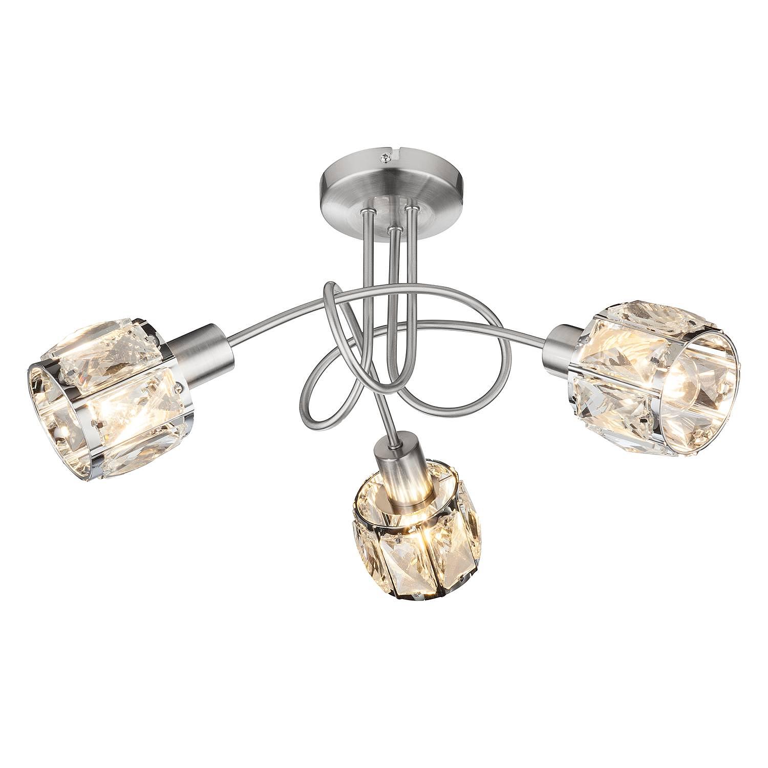 Kris I Ceiling lamp Crystal glass Iron 3-flame 0