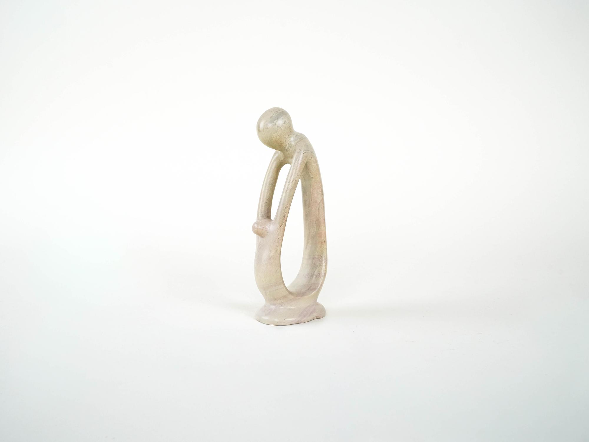 Abstrakte Skulptur Beige 1980er Jahre 2