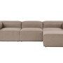 Modernes Sofa Récamiere Rechts Leinen Braun 2