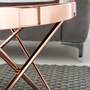 Runder Couchtisch Metall Glas Schwarz Kupfer 3