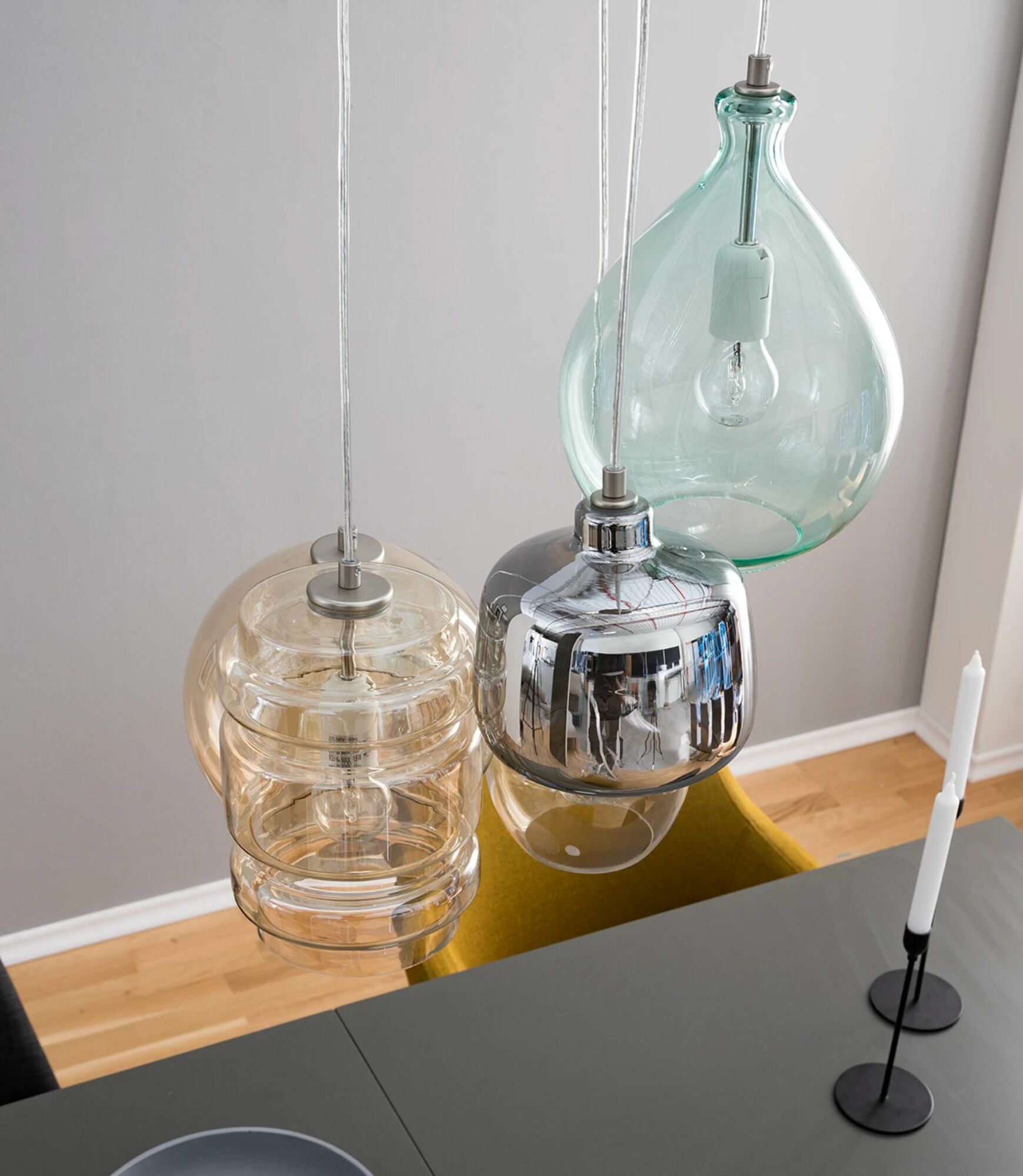 Pendant lamp Brooklyn II Metal / Glass 5-flame 5