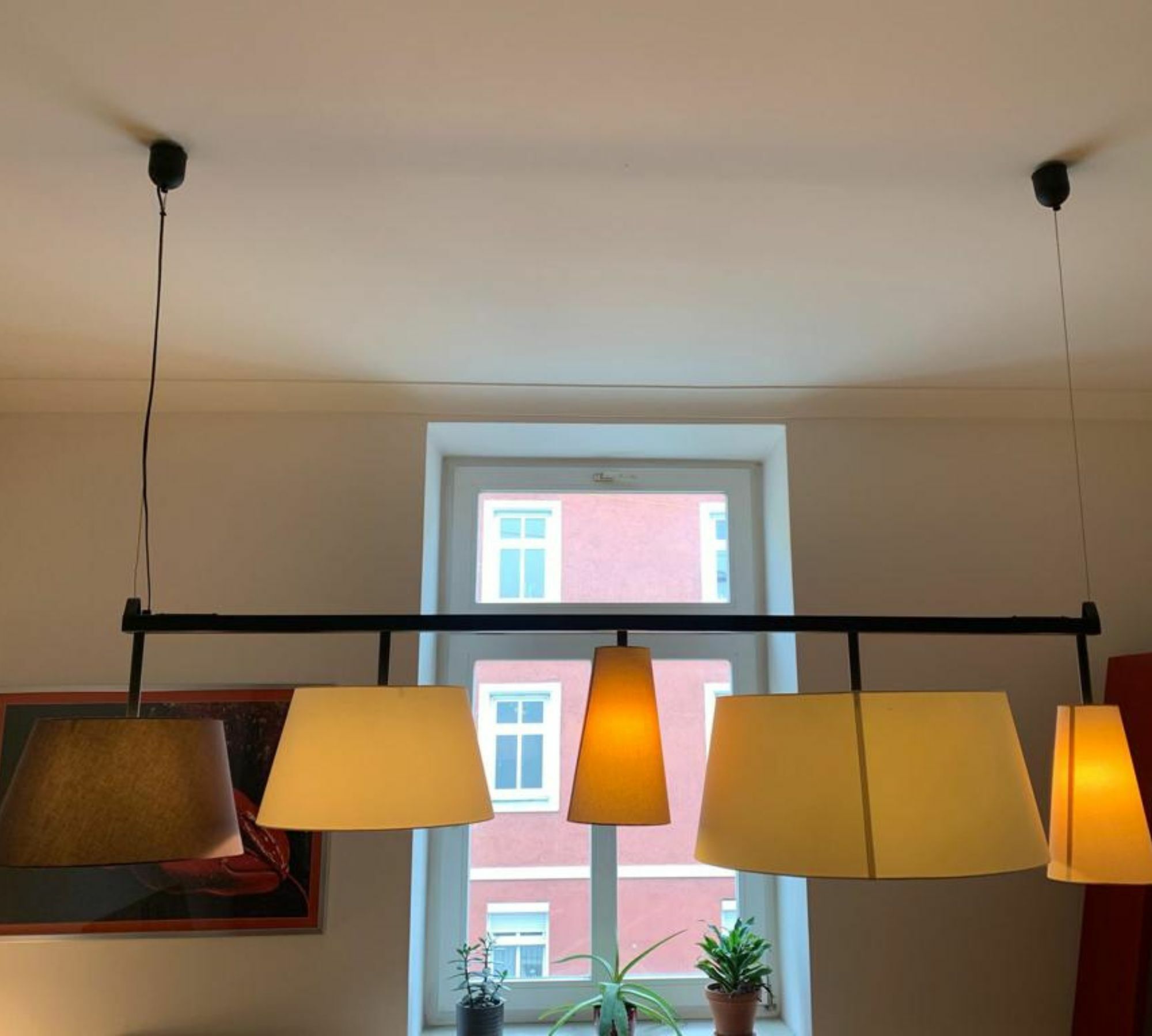Pendelleuchte 5-flammig Textil Metall Mehrfarbig 2