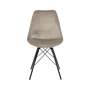 2x dining chair velvet metal sand 1