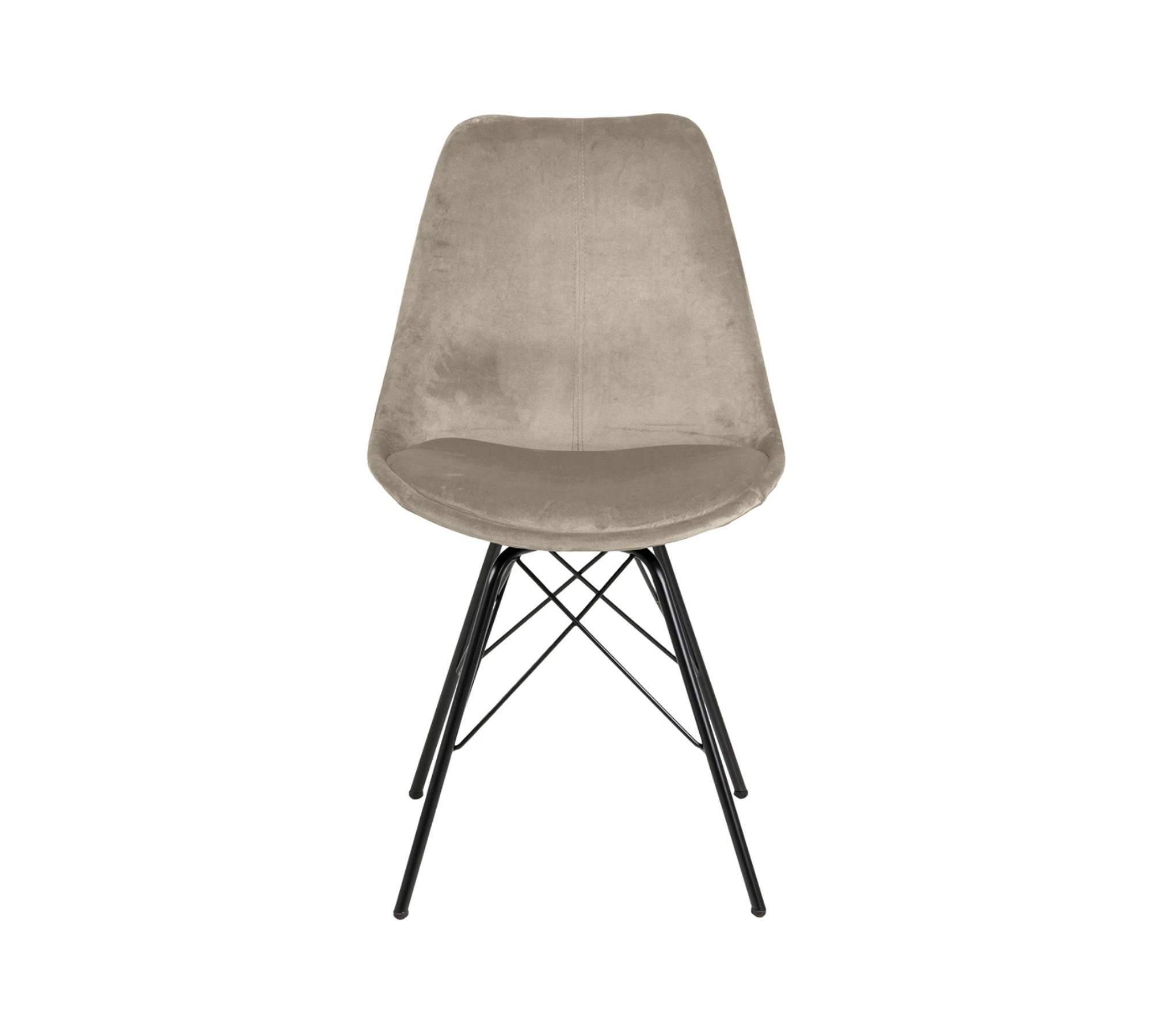 2x dining chair velvet metal sand 1