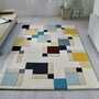 Wollteppich Abstract Handgefertigt Ockergelb 170 x 120 cm 4