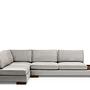 Tulip Corner Sofa Left with Footstool Light Grey 6
