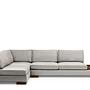 Tulip Ecksofa Links mit Hocker Hellgrau 6