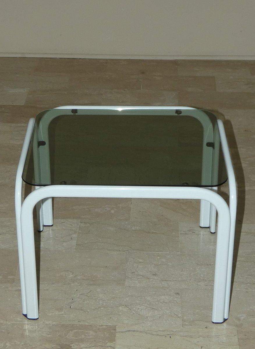 Couchtische 3er Set Vintage Metall Glas 1980er Jahre 12