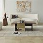 2x Luna Side Table + Coffee Table Walnut Look Brown 0