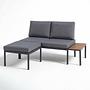 Lounge Set Cuva Set of 3 Aluminum Grey 3