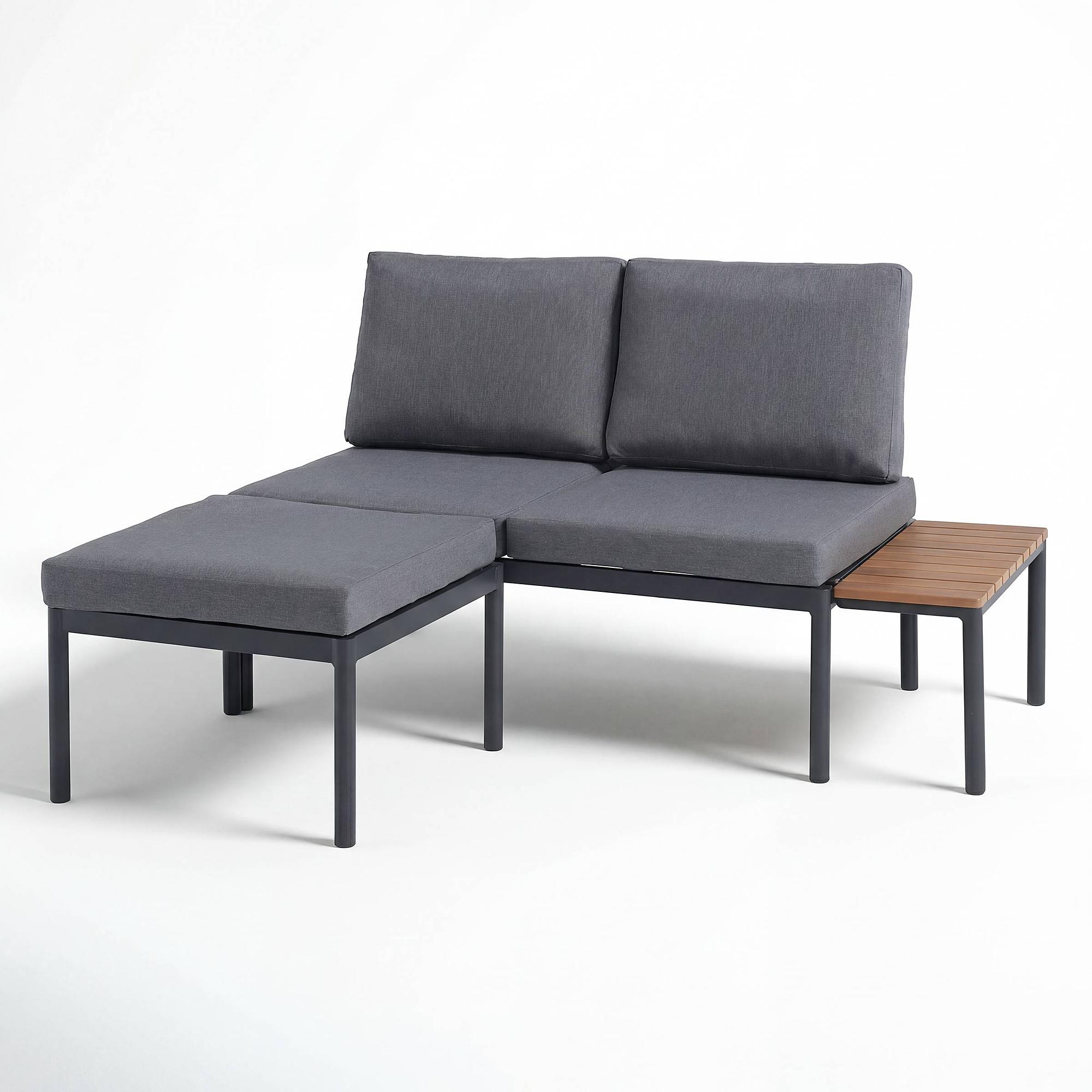 Lounge Set Cuva Set of 3 Aluminum Grey 3