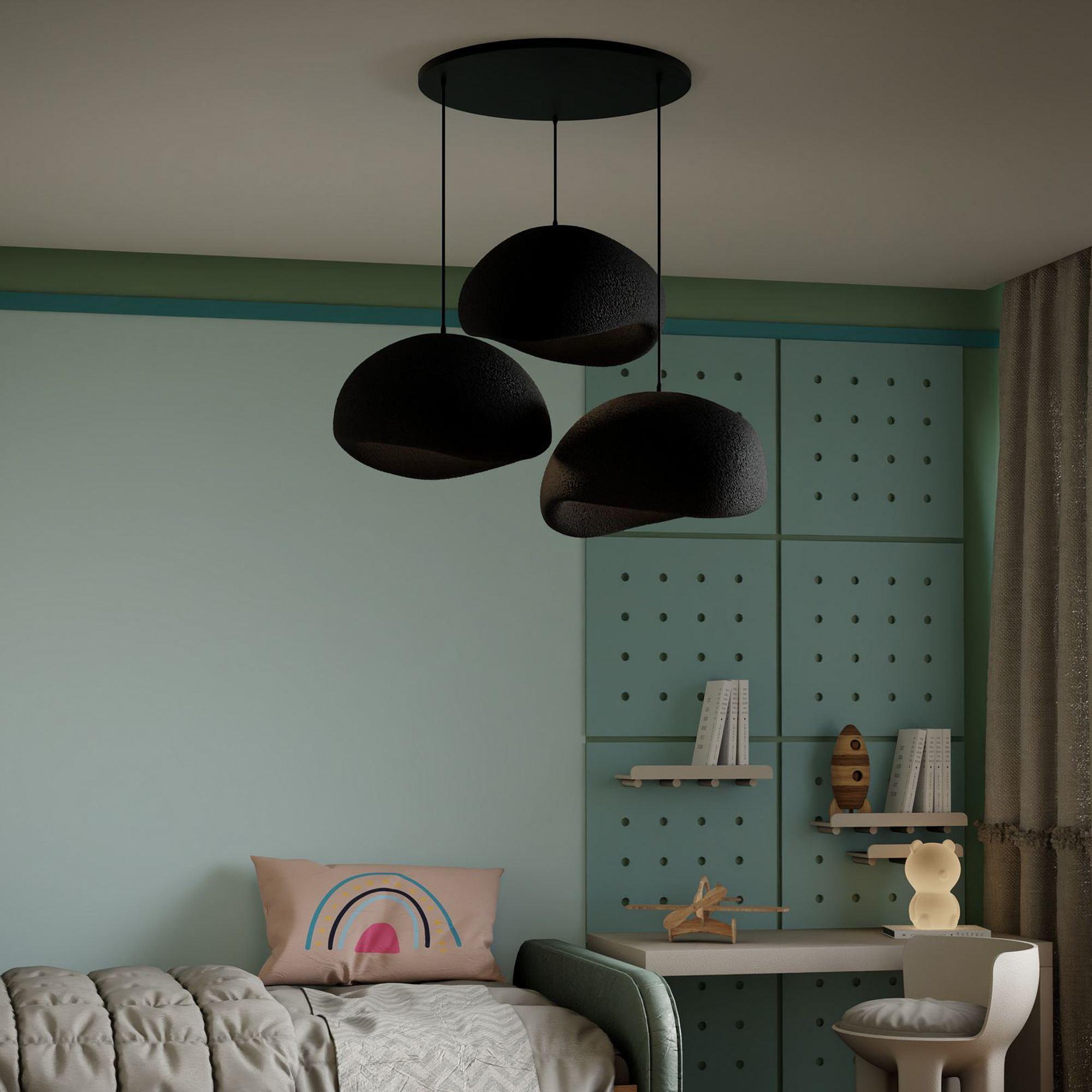 3-Flammig Wabi Sabi Haze & Hues Pendelleuchte Schwarz 0
