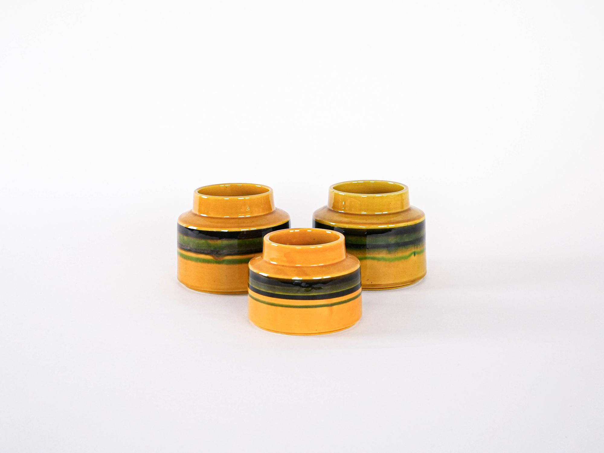 Ceramic Vases Set 3-piece Yellow 2