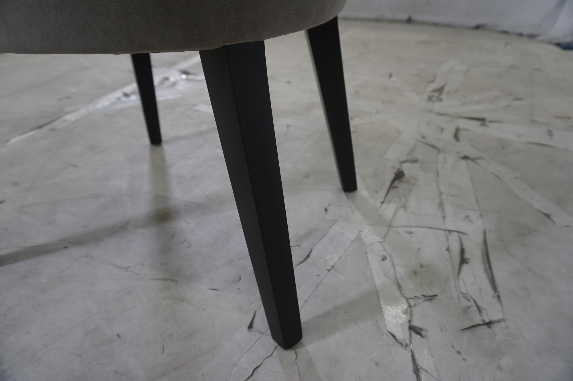 3x Esszimmerstuhl Holz Samt Grau Silber  8