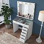 Dressing table with mirror and drawers White 0