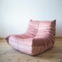 Togo armchair velvet pearl pink 1