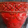 Vintage Keramik Blumentopf Rot 1
