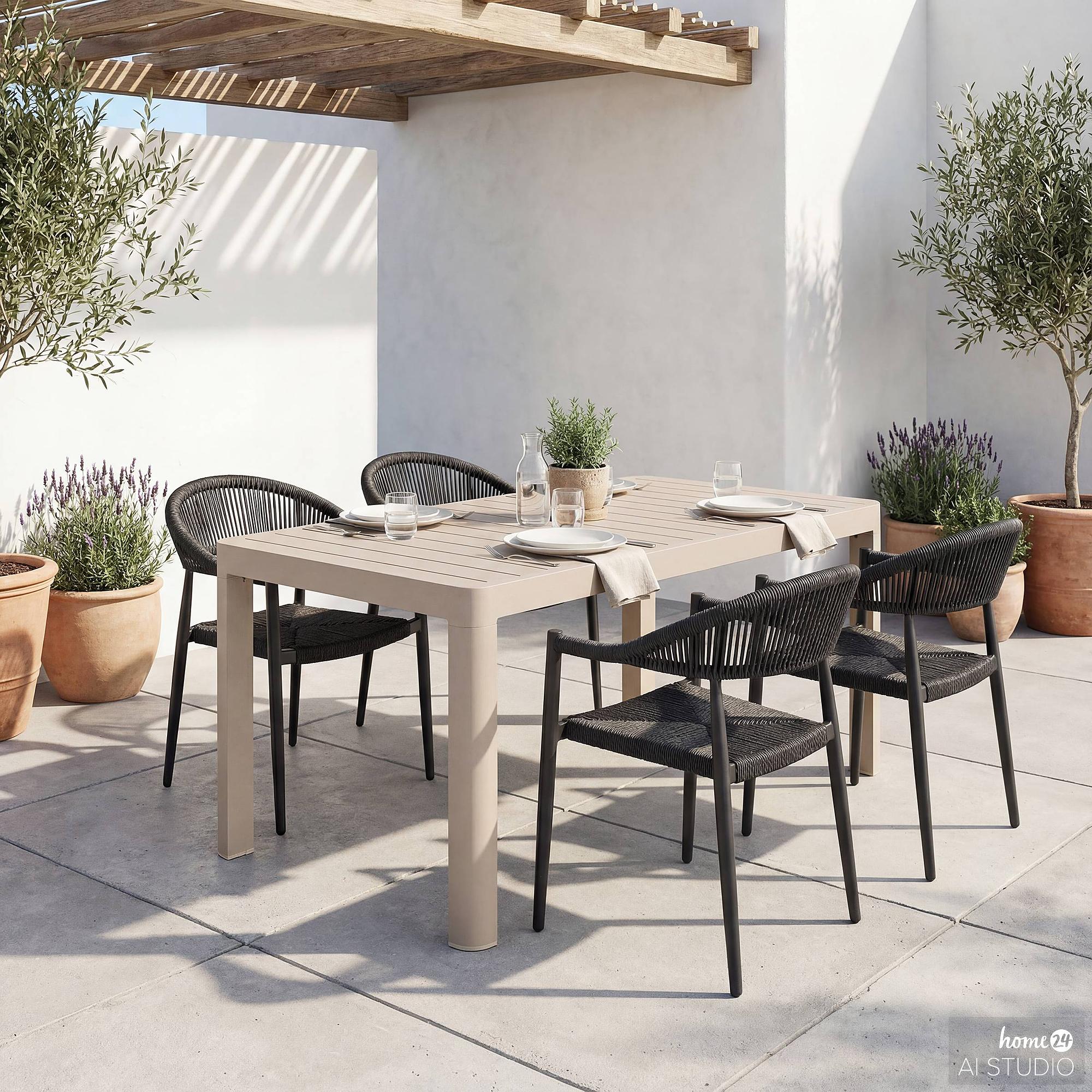 Garden Table Yaro Extendable Aluminum Beige 3