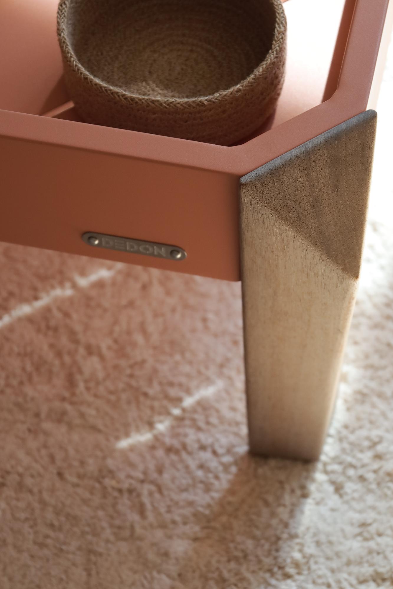 Brixx Beistelltisch Aluminium Teakholz Rosa 3
