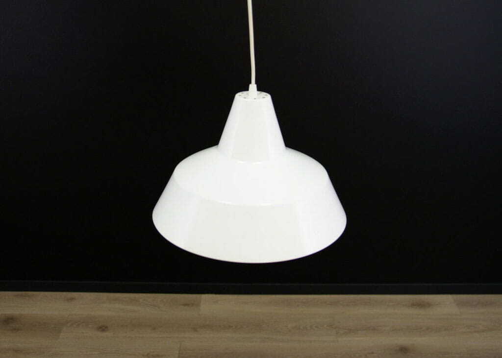 Vintage pendant lamp metal white 1970s 2