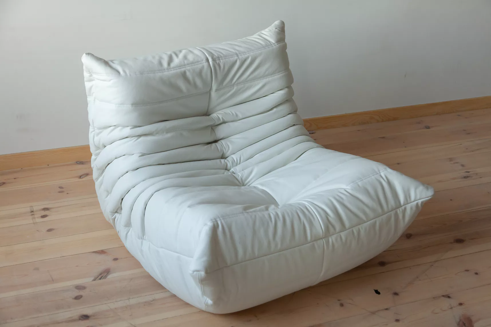 Togo Set Lounge 5 pezzi Pelle Madras Bianco 5