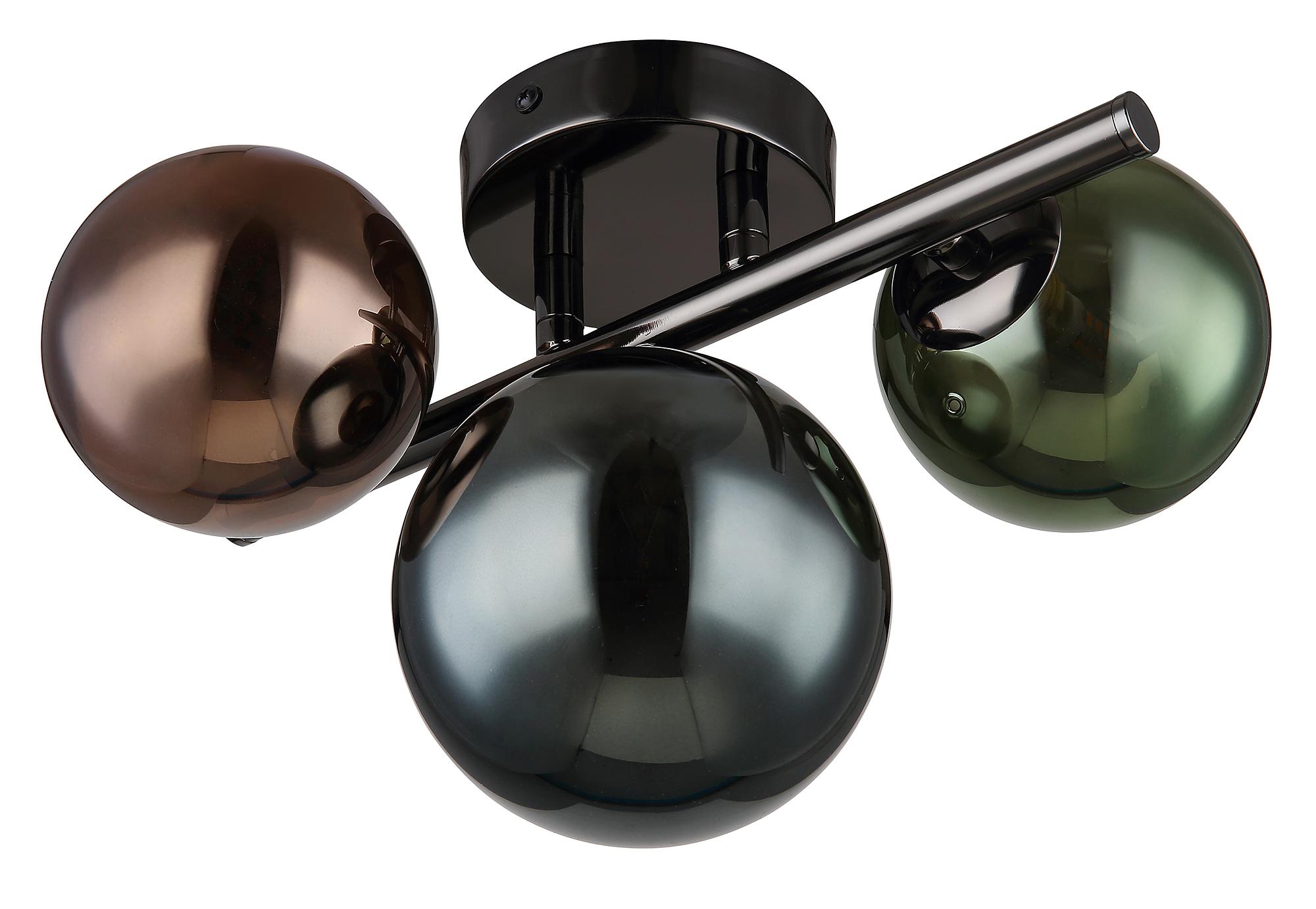 3-Flammig Riha Typ H LED-Deckenleuchte Farbglas Eisen 4