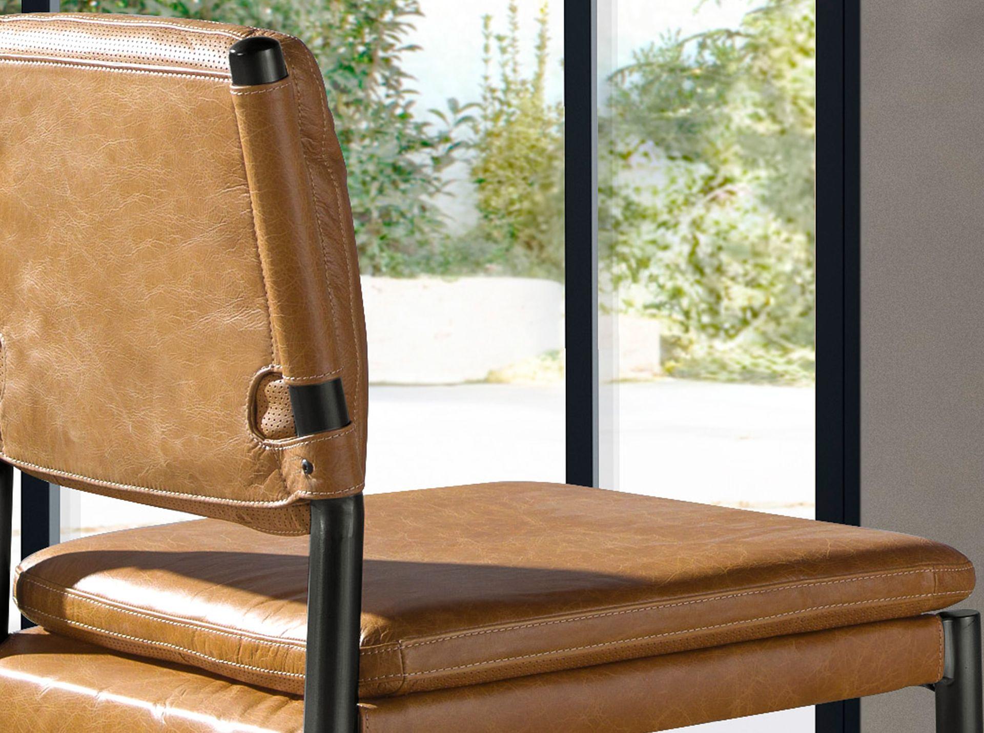 Bar stool, leather, brown 4