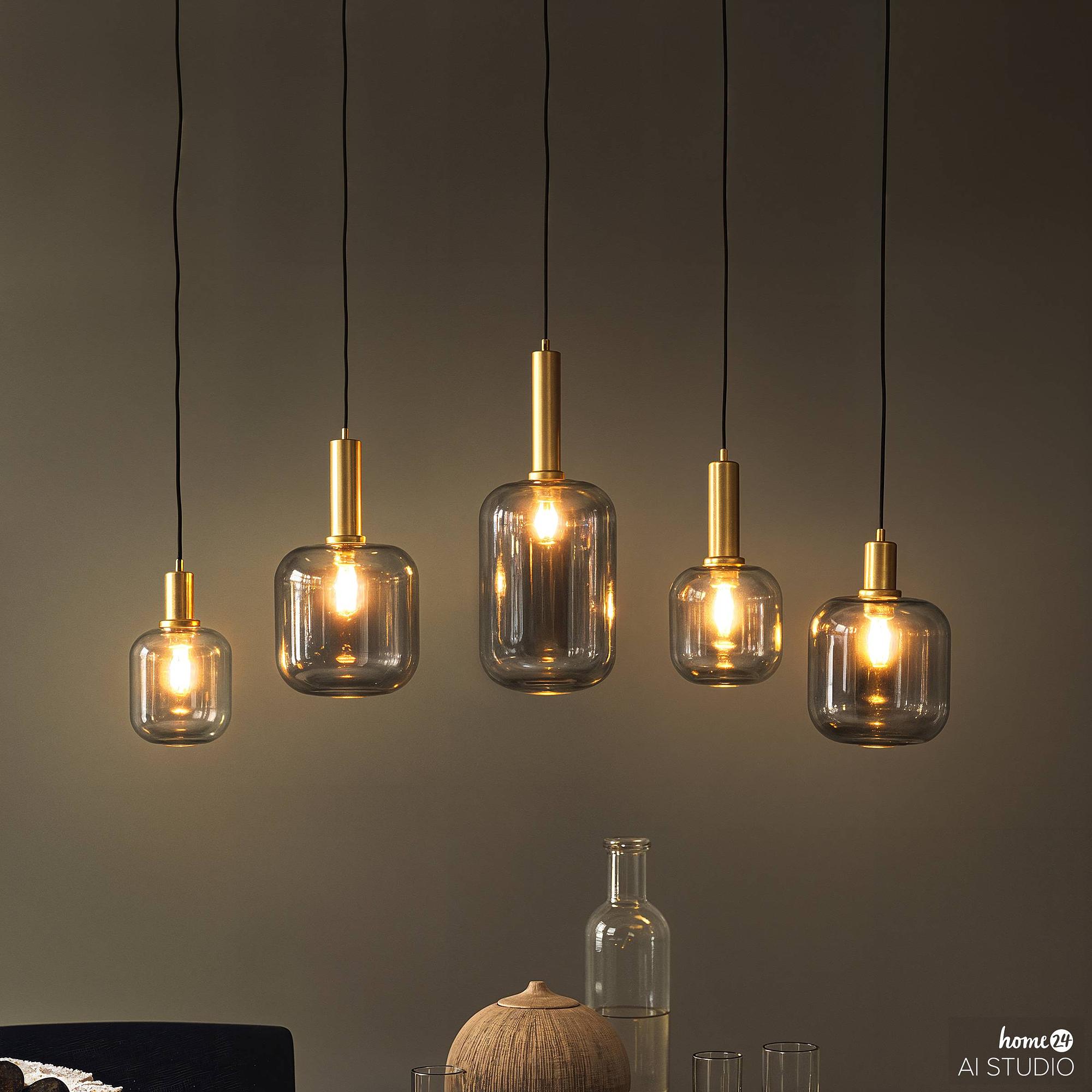 MOME Pendelleuchte 5-flammig Rauchglas Grau 4