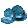 Capri Geschirrset 12-teilig Steinzeug Blau 0