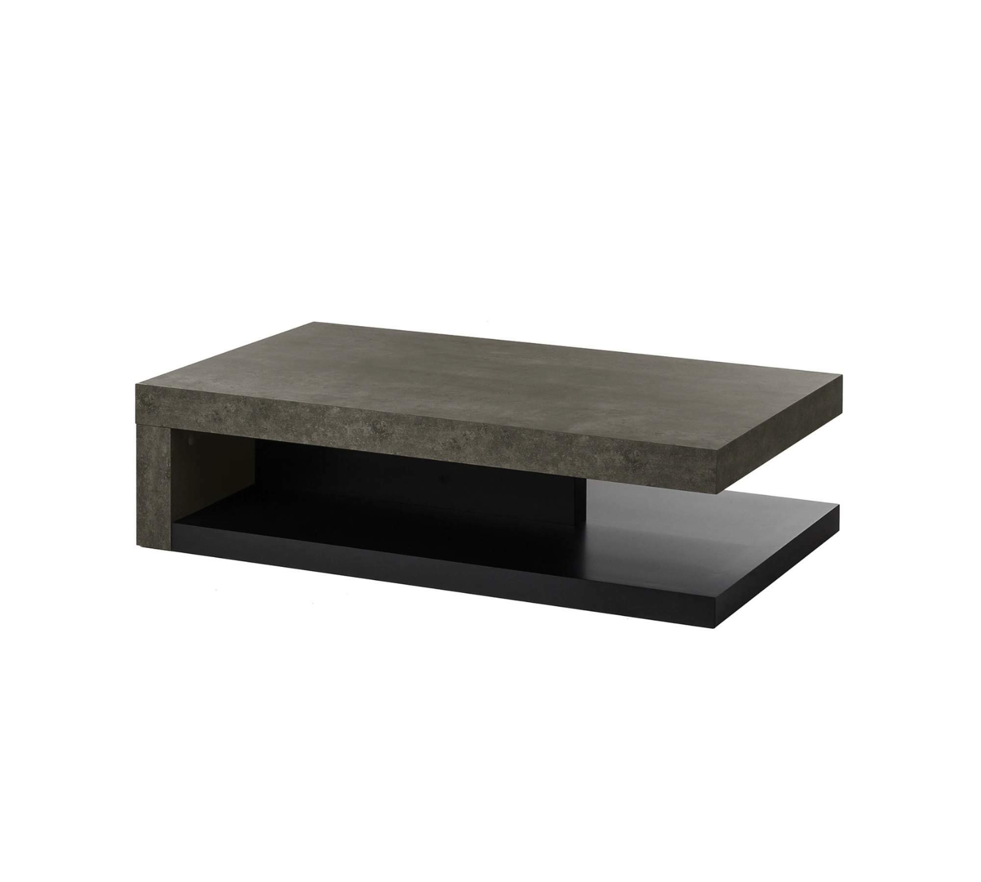 Couchtisch Beton Dekor Wabenplatte Matt Schwarz 0