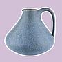 Vintage Fat Lava Henkelvase Keramik Blau 1950er Jahre 0
