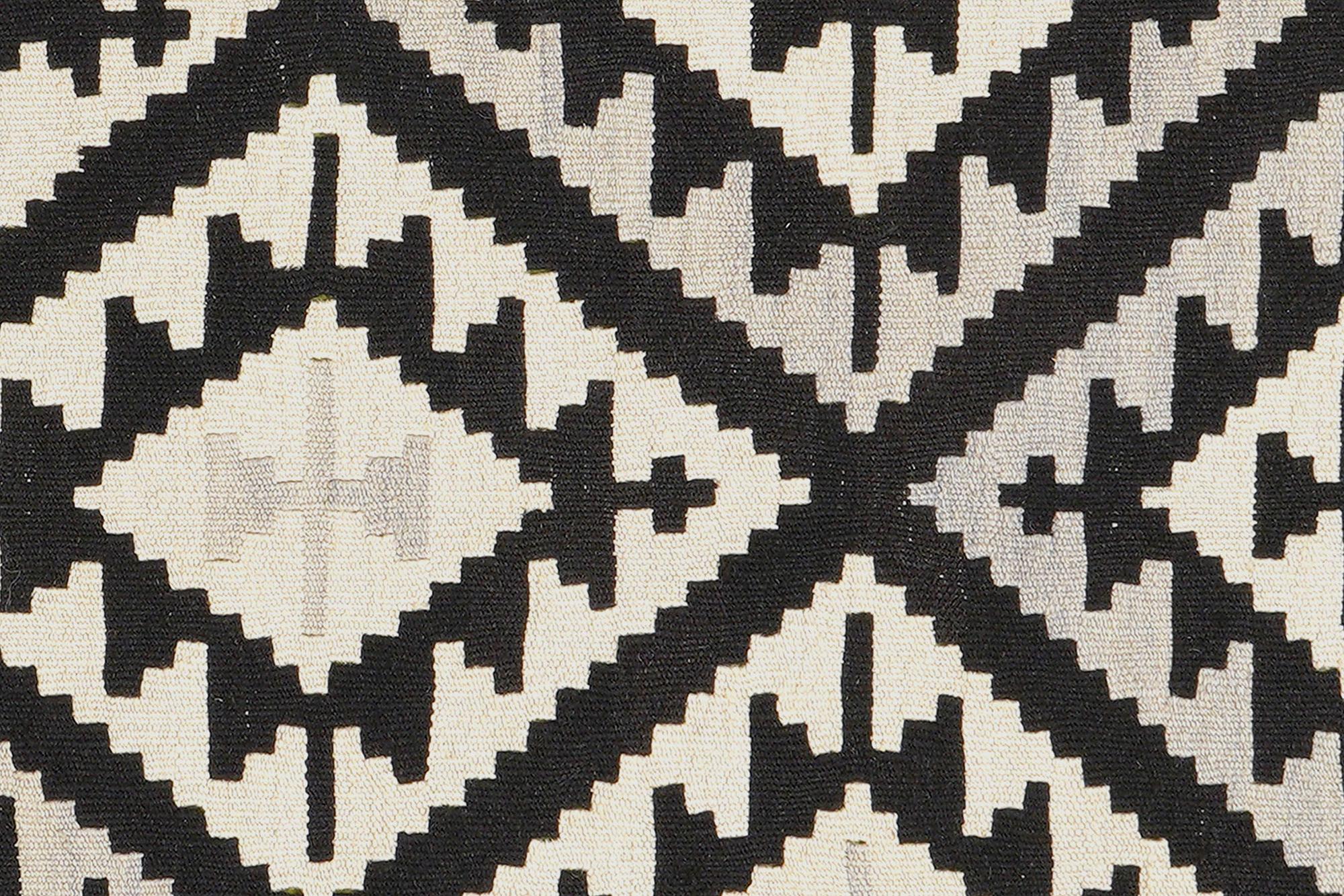 Kilim Gashgai Teppich Schwarz Creme 3