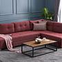 Manama Corner Sofa Bed Right - Claret Red 1