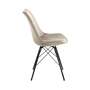 2x dining chair velvet metal sand 2