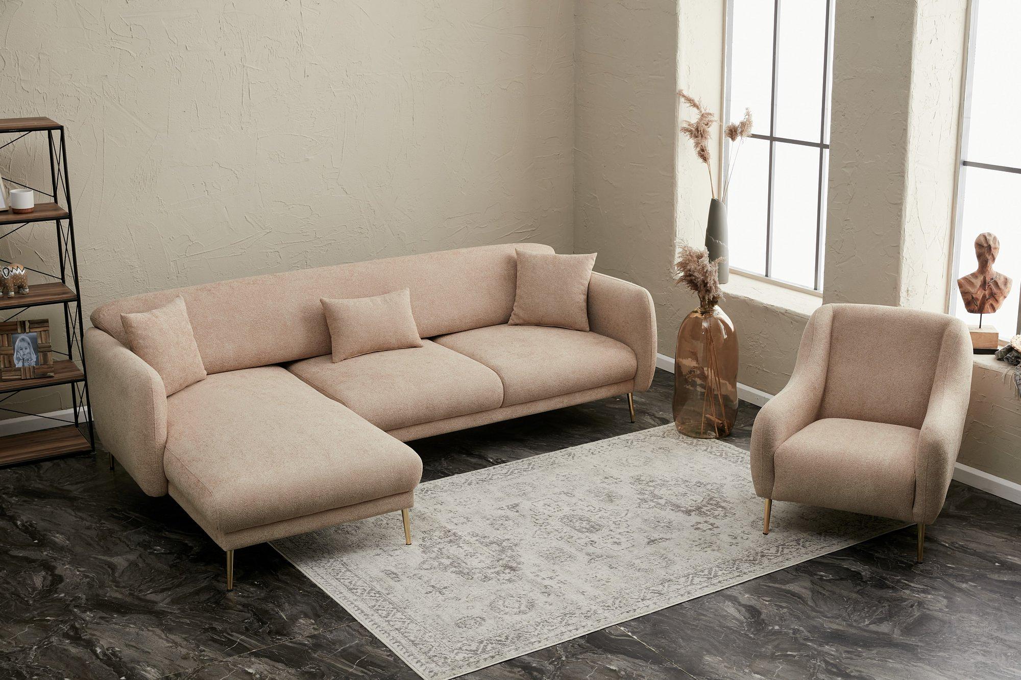 Simena Sofa Récamiere Links Beige 3