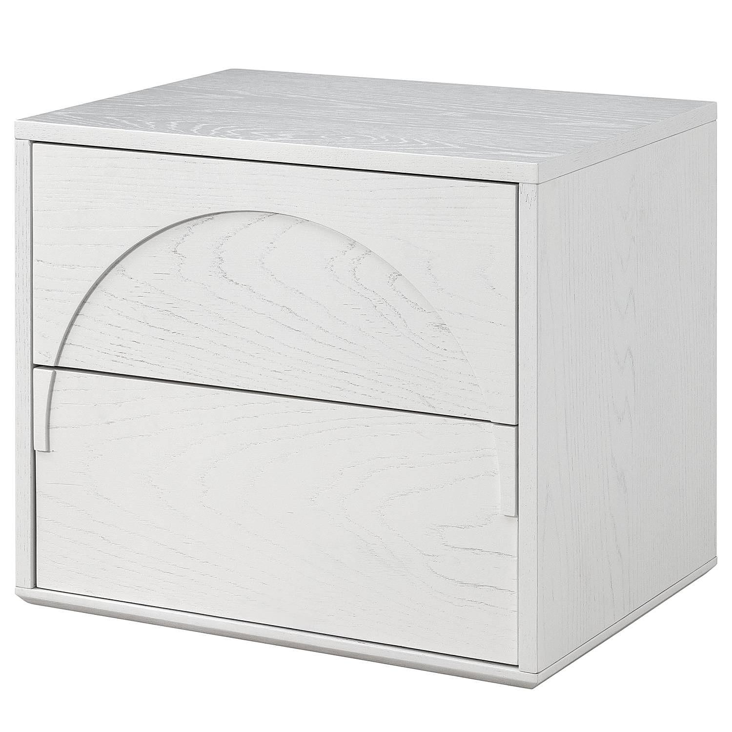 Nightstand Yolmeh Real wood veneer White 0