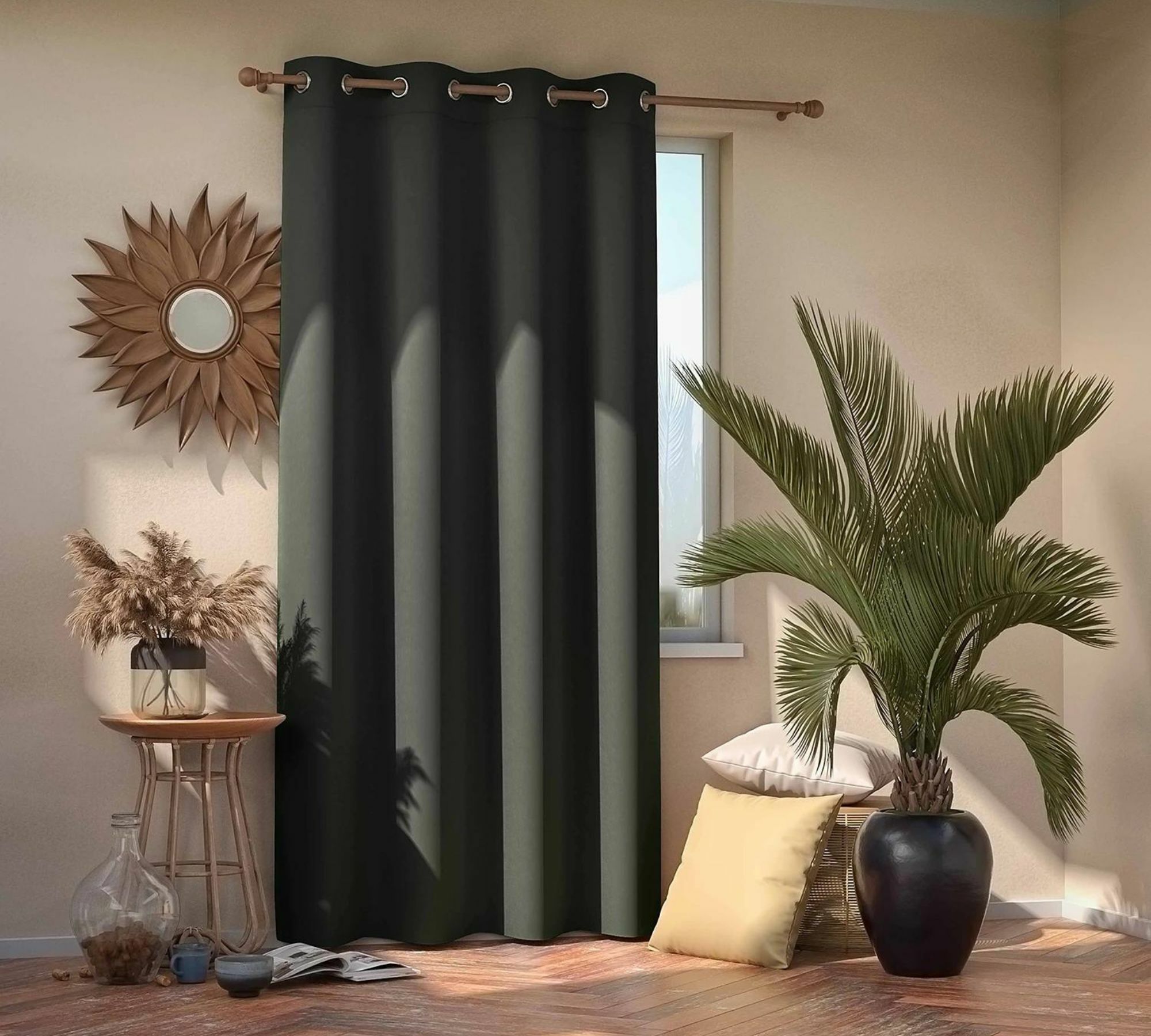 Ösenvorhang Blackout I Polyester Grau 0