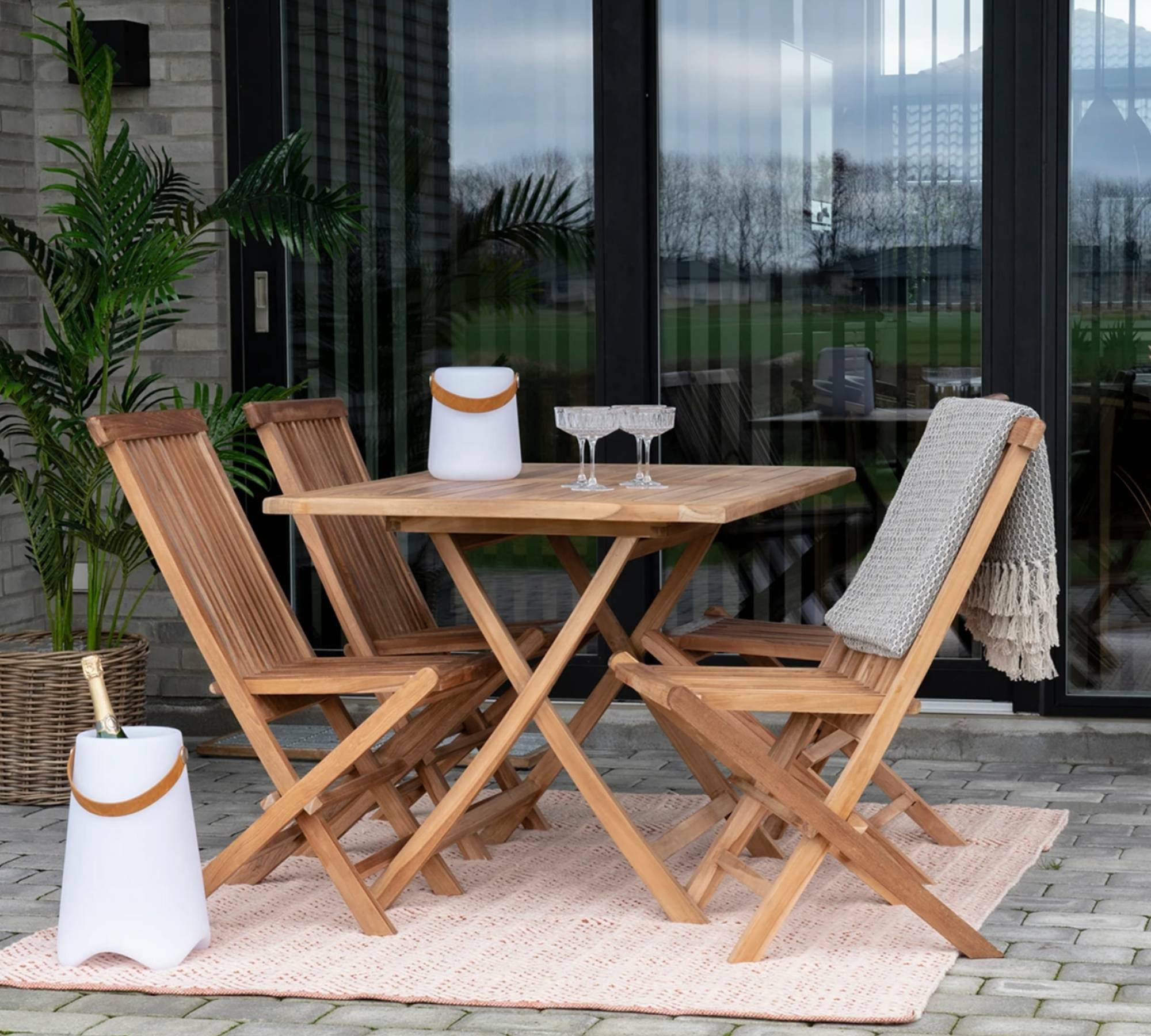 2x Teak-Gartenstuhl Klappbar 3