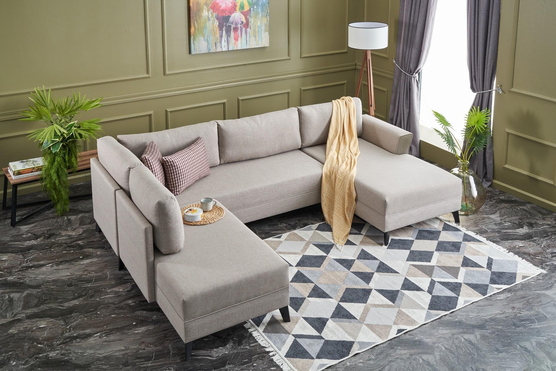 Eris Schlafsofa 4-Sitzer Creme 1