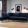 Papira Corner Sofa Left Navy Blue 1