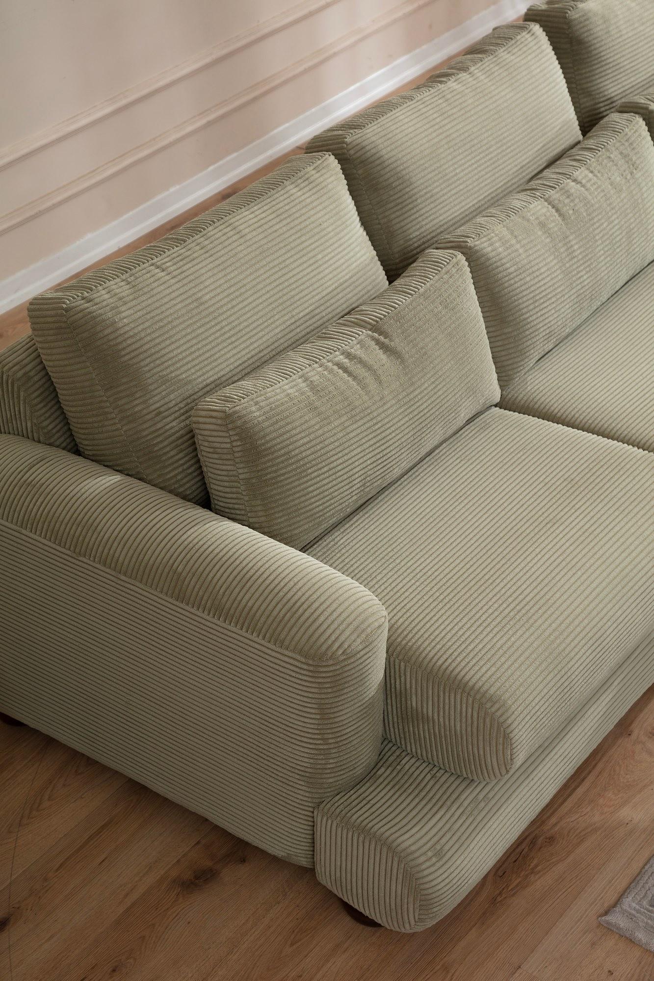 River 4-seater corner sofa Right Green 3