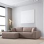 Pirlo corner sofa left brown 1